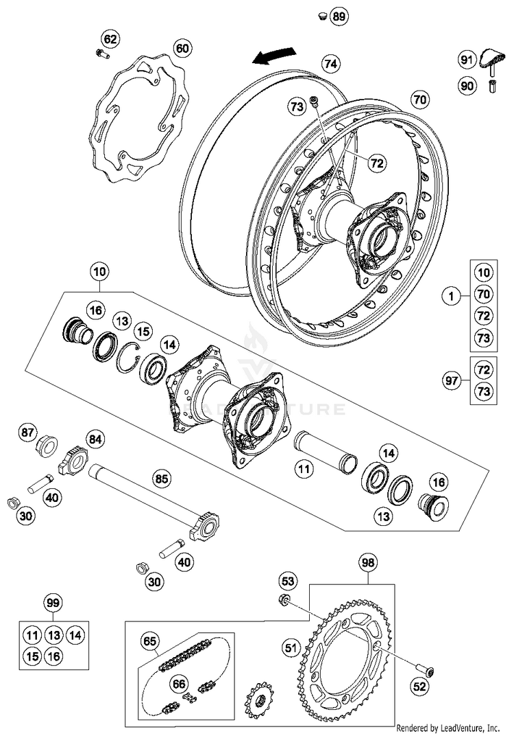 Rear Wheel TC 85 CHASSIS - 2016 Schematic
