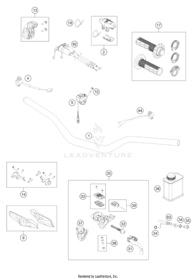Handlebar, Controls FE 501 US CHASSIS - 2022 Schematic