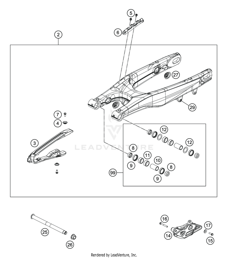 Swing Arm FC 350 CHASSIS - 2020 Schematic