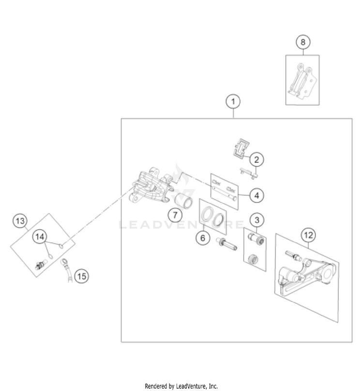 Rear Brake Caliper TC 85 19/16 EU CHASSIS - 2022 Schematic