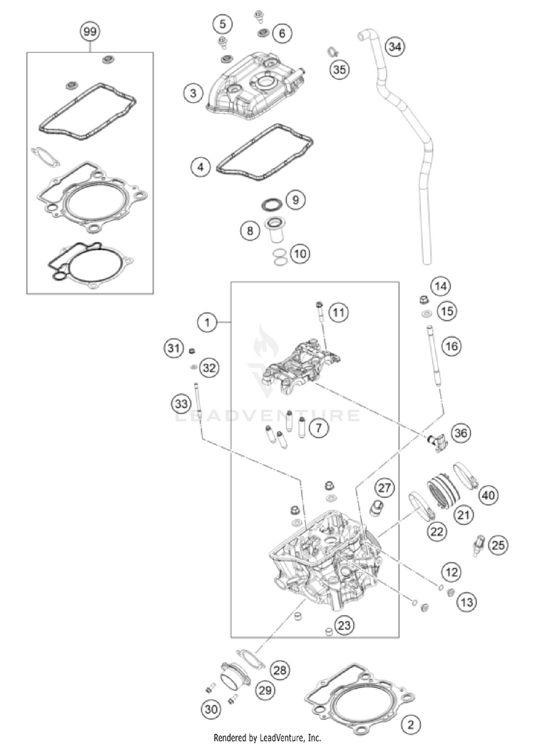 Cylinder Head FC 350 ENGINE - 2024 Schematic
