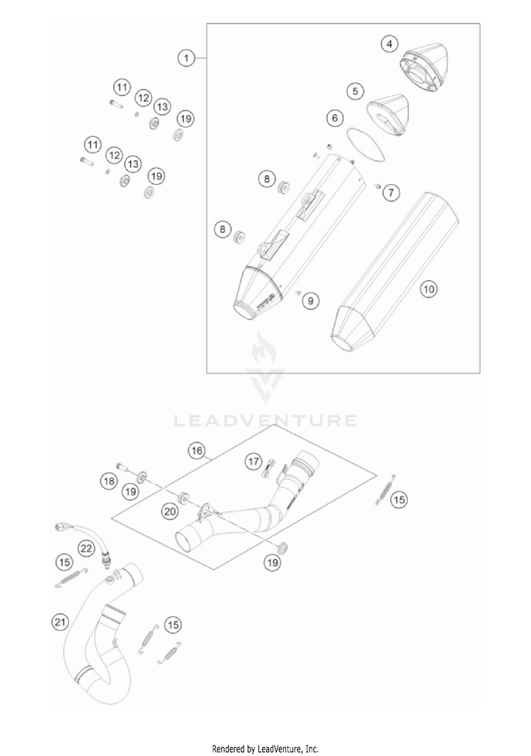 Exhaust System FE 501 US CHASSIS - 2022 Schematic