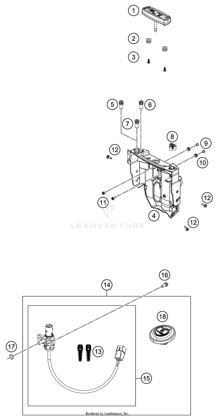 Instruments / Lock System 701 SUPERMOTO CHASSIS - 2020 Schematic