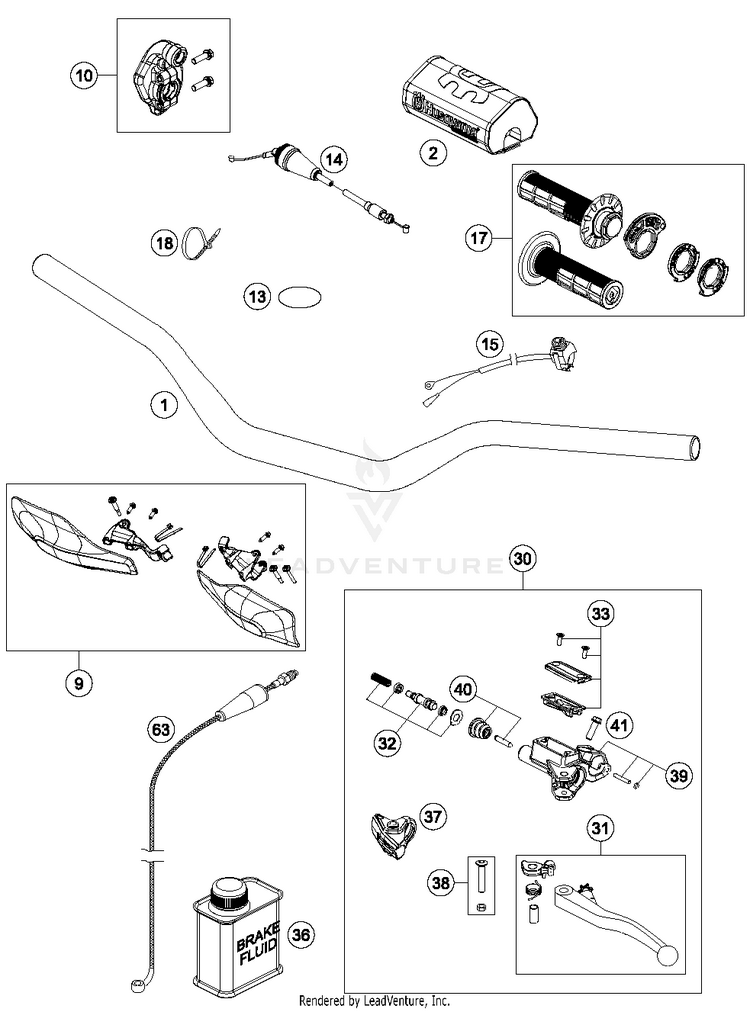 Handlebar, Controls TC 125 CHASSIS - 2017 Schematic