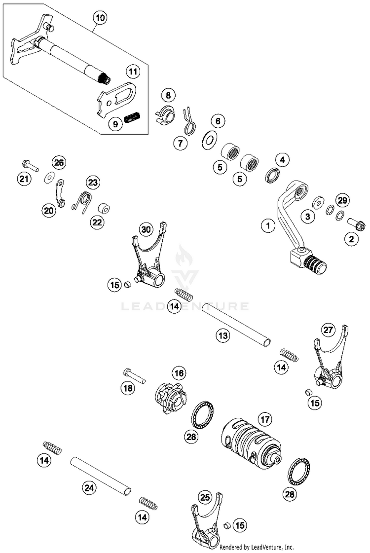 Shifting Mechanism FE 501S ENGINE - 2015 Schematic