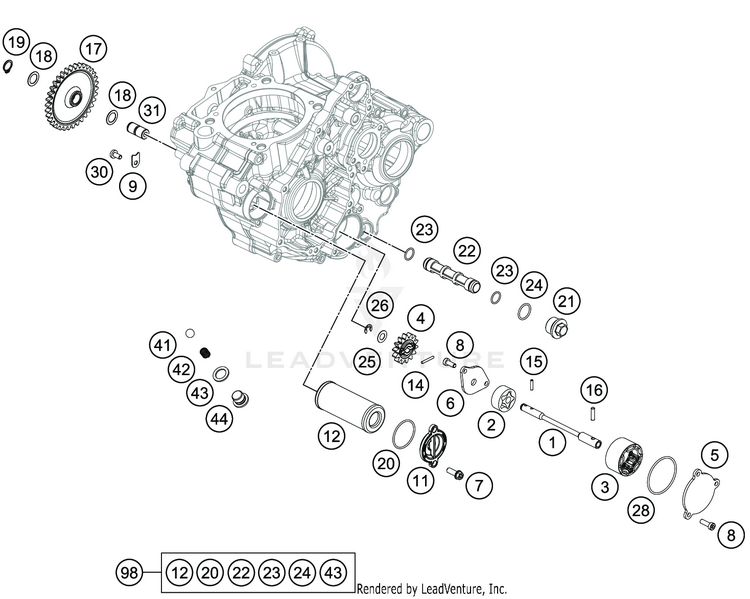 Lubricating System FE 350 ENGINE - 2020 Schematic