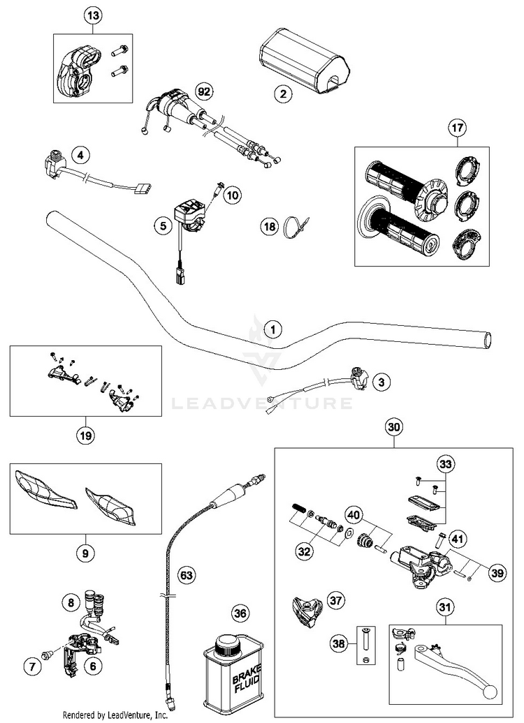 Handlebar, Controls FX 350 CHASSIS - 2019 Schematic