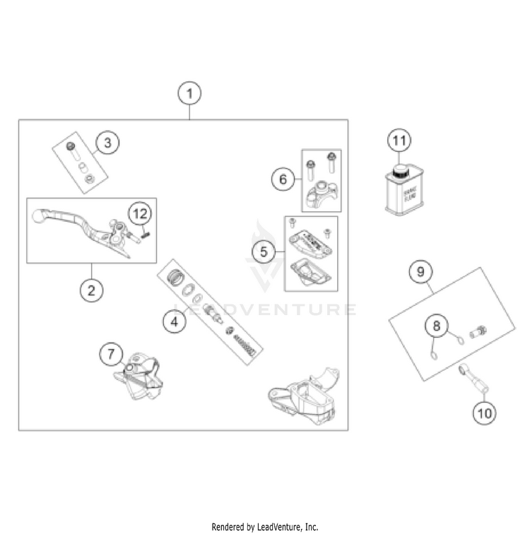 Front Brake Control TC 85 19/16 EU CHASSIS - 2022 Schematic