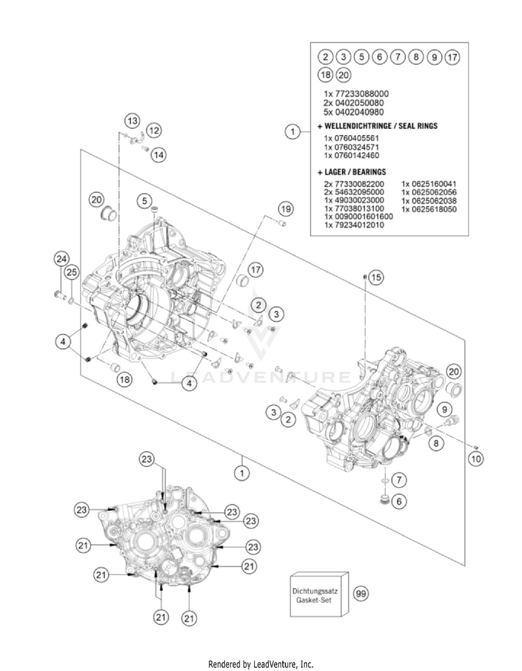 Engine Case FC 250 Rockstar Ed. Engine - 2022 Schematic