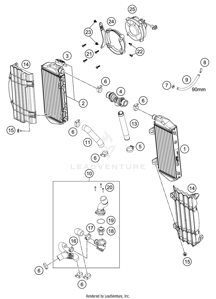 Cooling System FE 501s Engine - 2021 Schematic