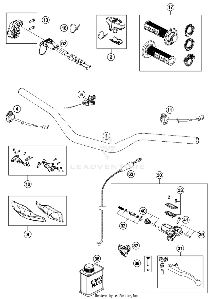 Handlebar, Controls TE 250i CHASSIS - 2019 Schematic