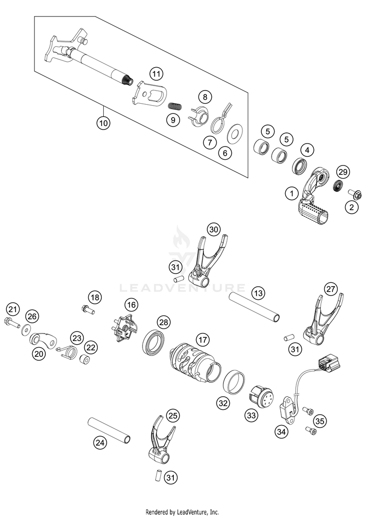 Shifting Mechanism FE 501s Engine - 2021 Schematic