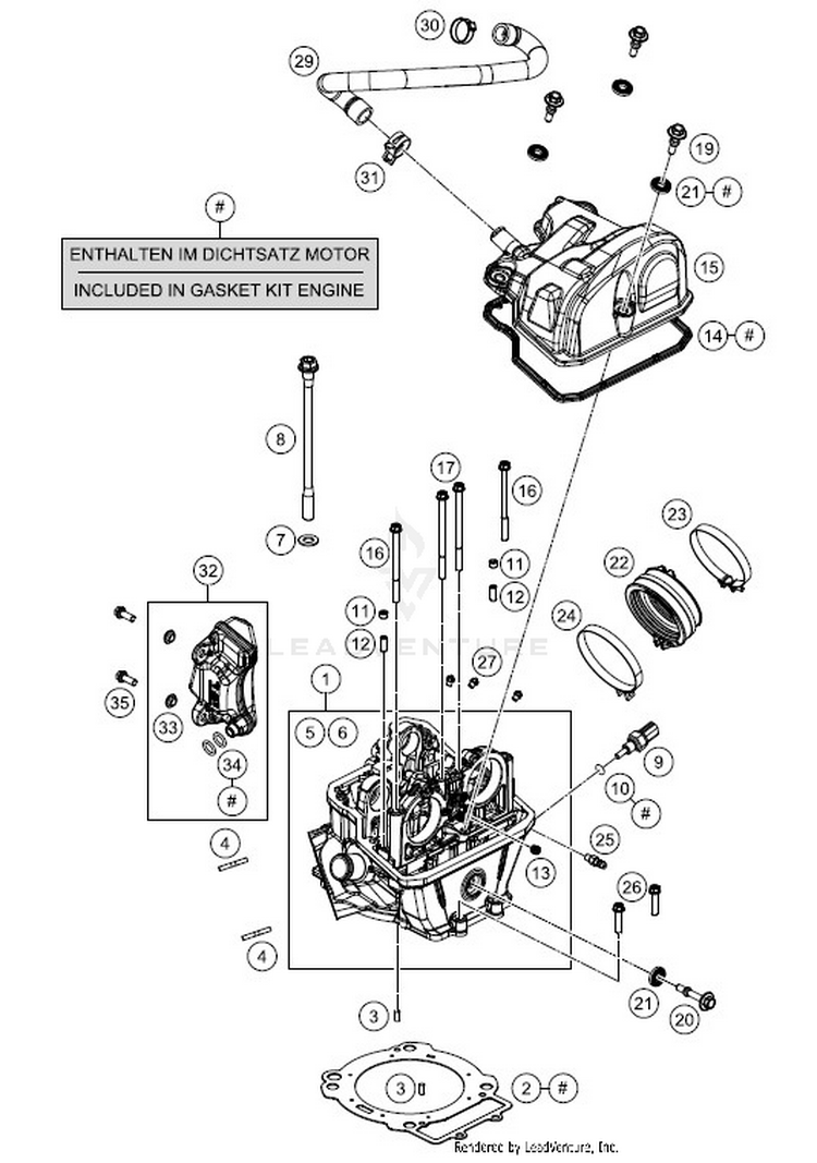 Cylinder Head 701 VITPILEN ENGINE - 2018 Schematic