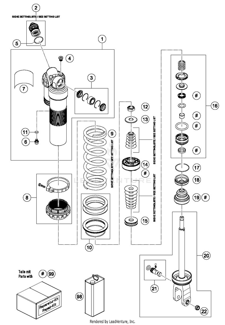 Shock Absorber Disassembled TX 300 CHASSIS - 2019 Schematic