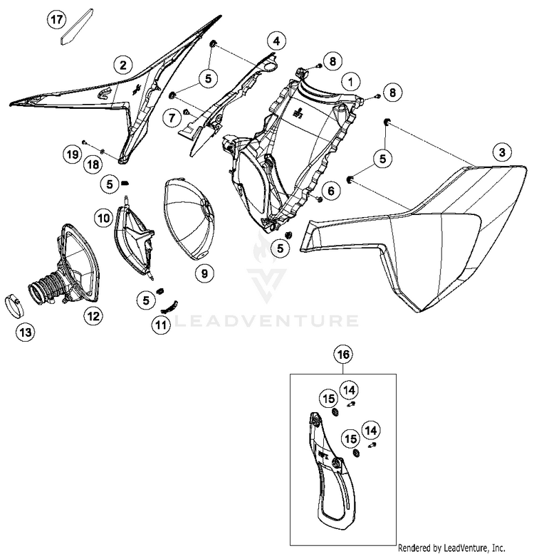 Air Filter FC 450 CHASSIS - 2018 Schematic