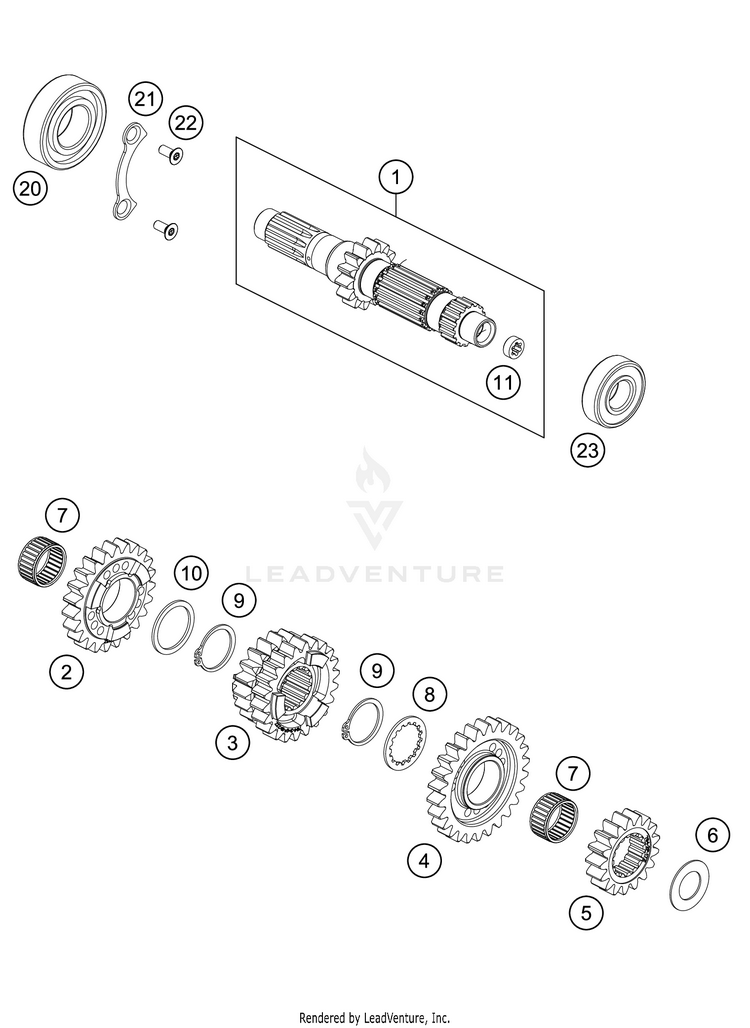 Transmission I - Main Shaft FE 501s Engine - 2021 Schematic