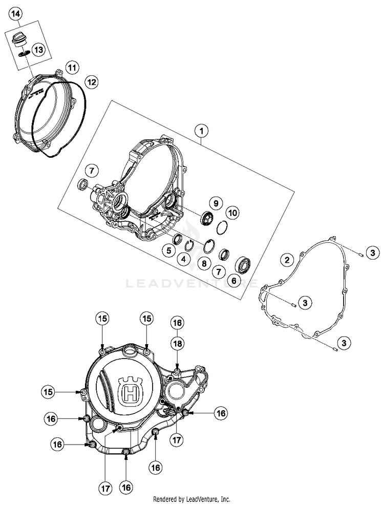 Clutch Cover FC 350 ENGINE - 2016 Schematic