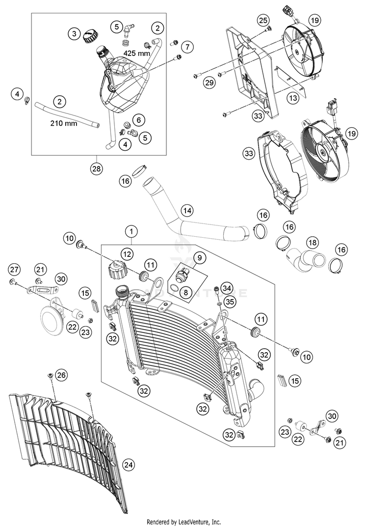 Cooling System 701 FE/FS US ENGINE - 2021 Schematic