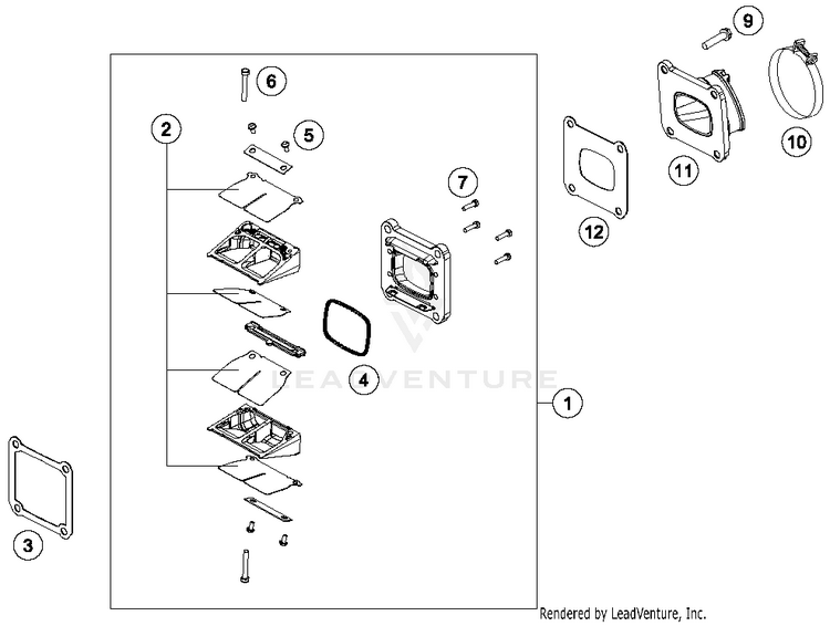 Reed Valve Case TC 250 ENGINE - 2018 Schematic