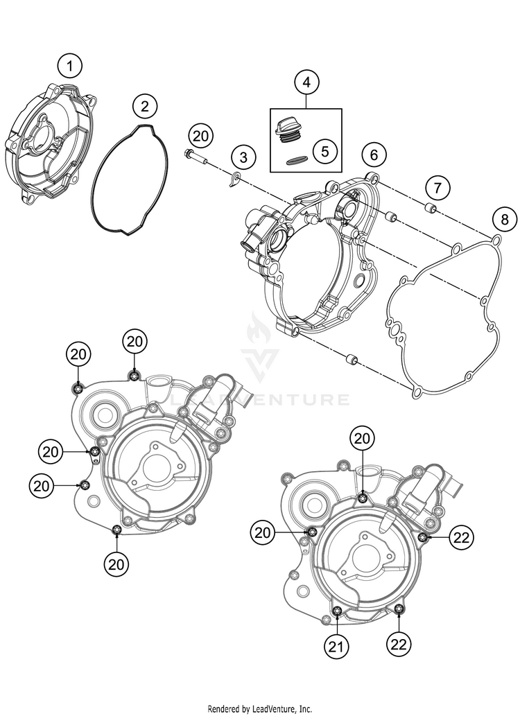 Clutch Cover TC 65 Engine - 2021 Schematic