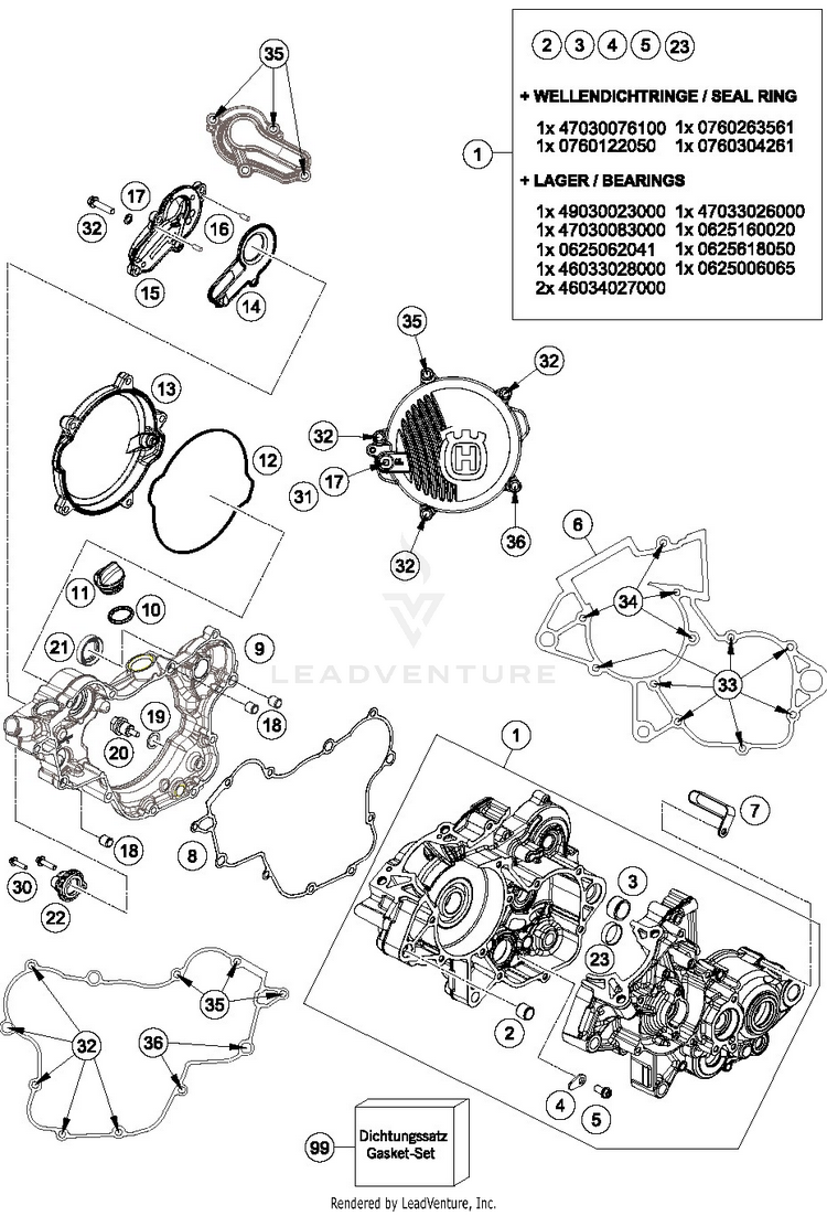 Engine Case TC 85 19/16 ENGINE - 2019 Schematic