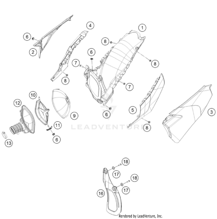 Air Filter TC 250 CHASSIS - 2022 Schematic