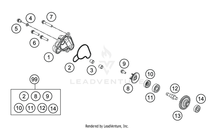 Water Pump TC 50 MINI ENGINE - 2020 Schematic