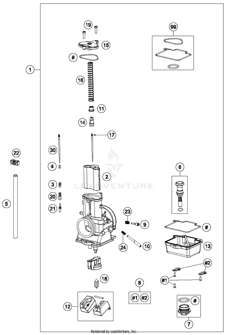 Carburettor TX 300 ENGINE - 2017 Schematic