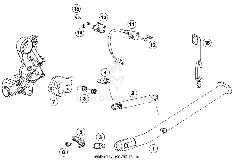 Side / Center Stand 701 ENDURO CHASSIS - 2016 Schematic