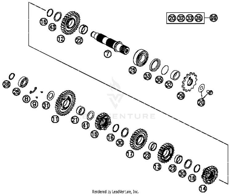 Transmission Ii - Countershaft FE 350 ENGINE - 2015 Schematic