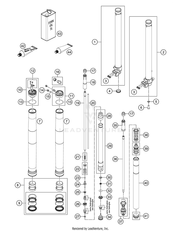 Front Fork Disassembled TC 85 19 16 CHASSIS - 2018 Schematic