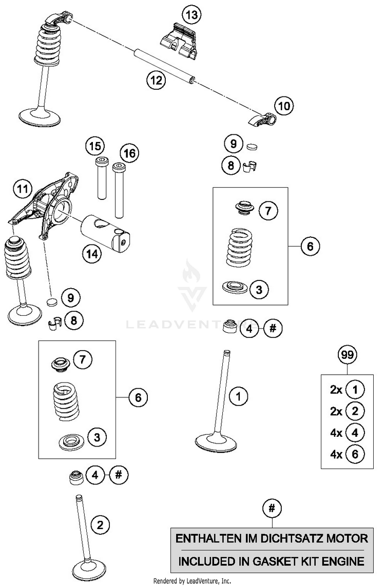 Valve Drive 701 SUPERMOTO ENGINE - 2018 Schematic