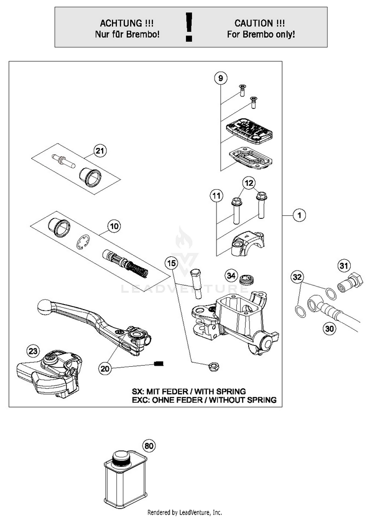 Front Brake Control TC 125 CHASSIS - 2019 Schematic