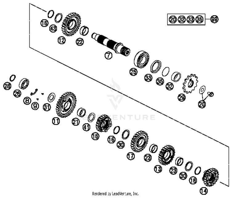 Transmission Ii - Countershaft FE 350 ENGINE - 2014 Schematic