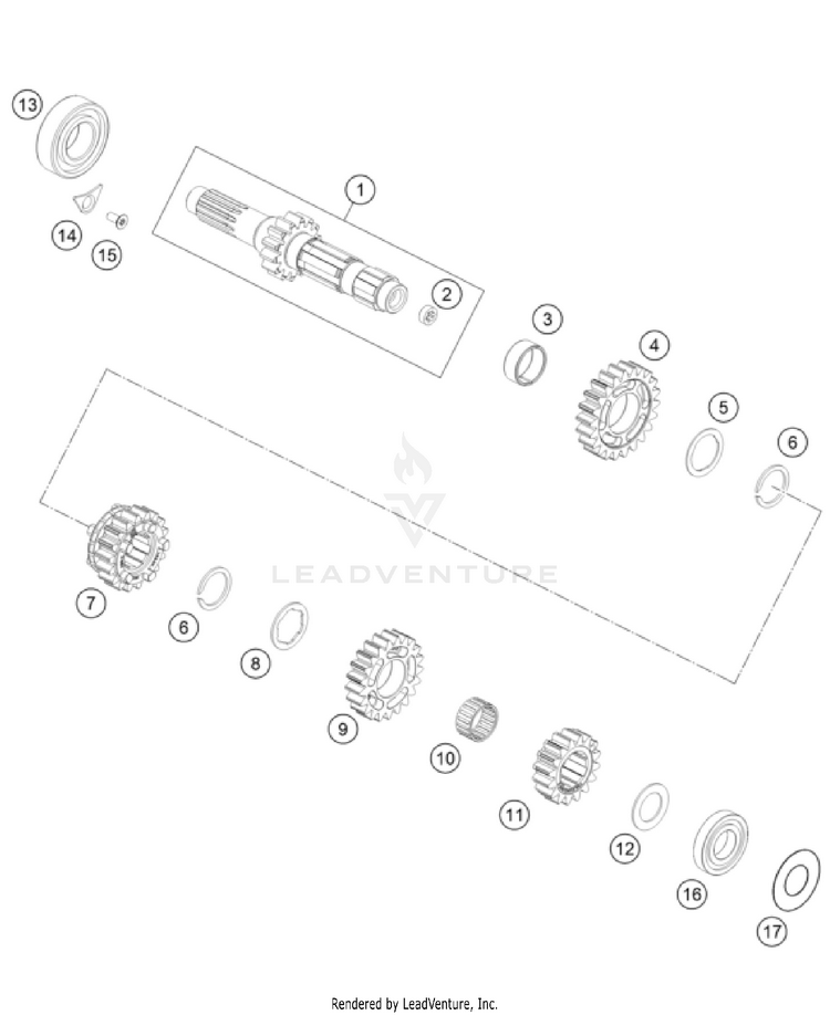 Transmission I - Main Shaft FC 450 Rockstar Ed. ENGINE - 2024 Schematic