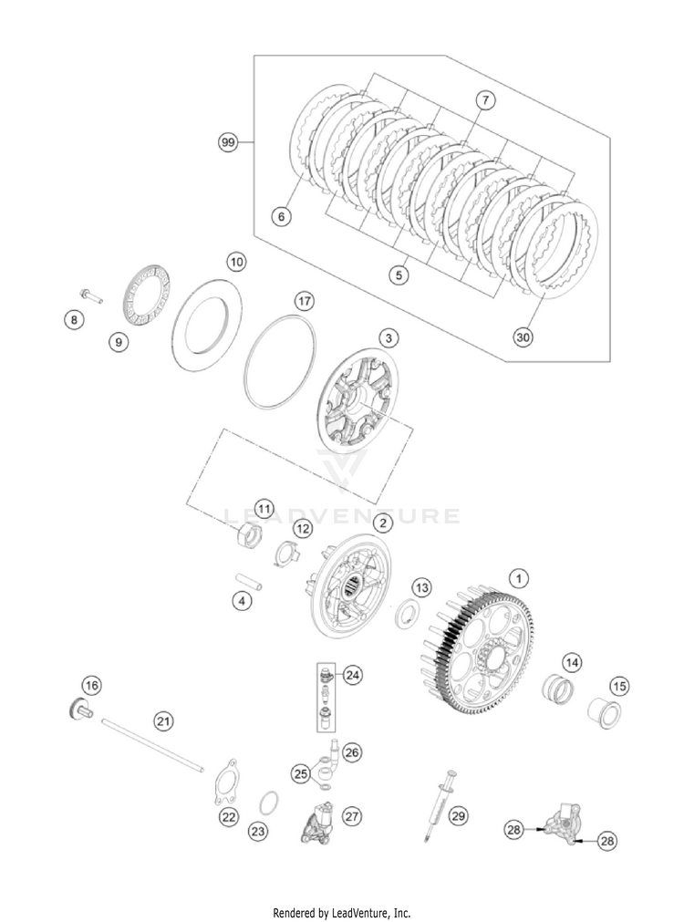 Clutch FC 250 Engine - 2022 Schematic