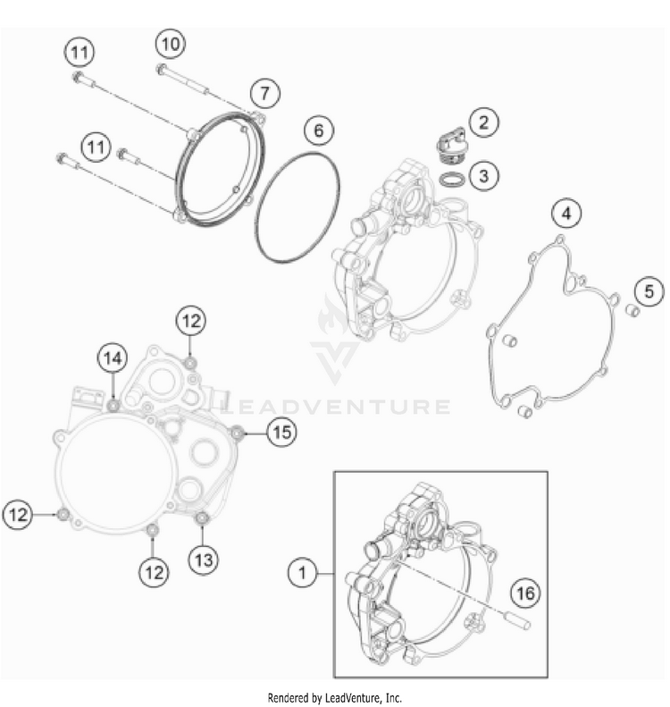 Clutch Cover TC 50 ENGINE - 2023 Schematic