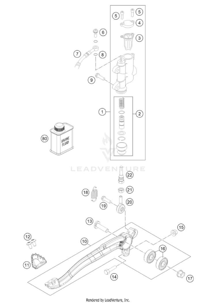 Rear Brake Control TC 85 17/14 CHASSIS - 2024 Schematic