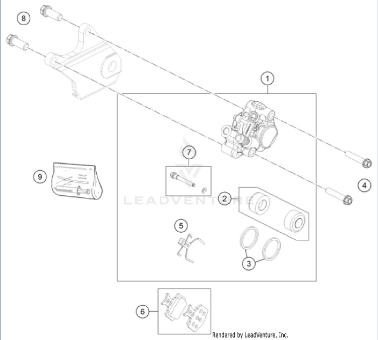 Rear Brake Caliper Schematic