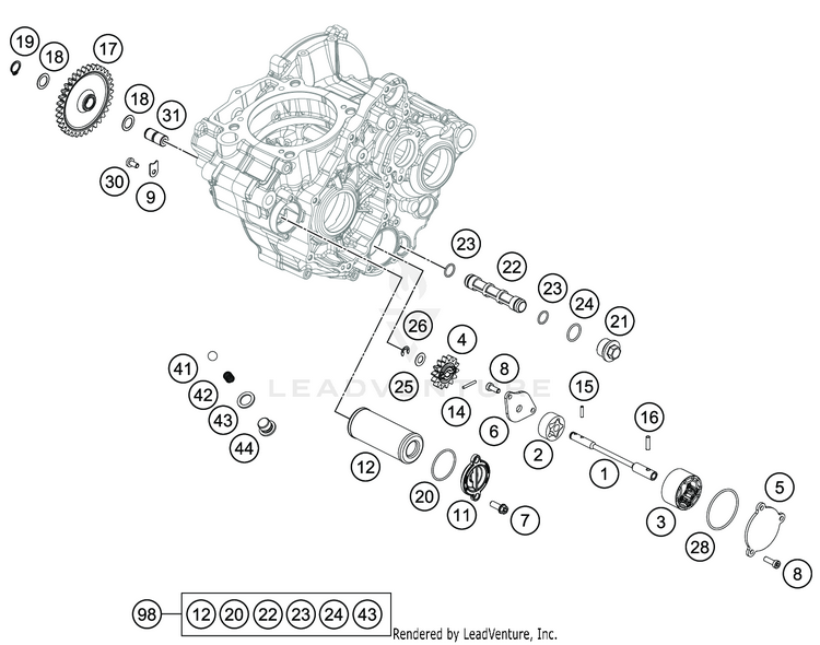 Lubricating System FE 350s Engine - 2021 Schematic