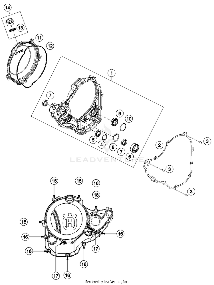 Clutch Cover FC 250 ENGINE - 2016 Schematic