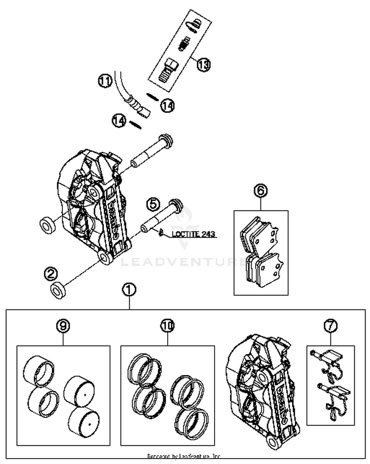 Brake Caliper Front 701 SUPERMOTO CHASSIS - 2016 Schematic