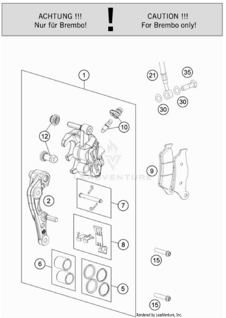 Front Brake Caliper FC 250 CHASSIS - 2023 Schematic