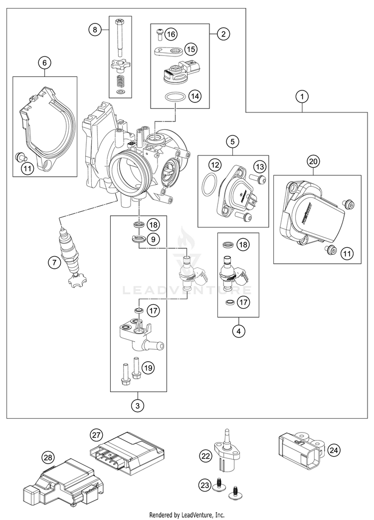 Throttle Body FC 450 Engine - 2021 Schematic