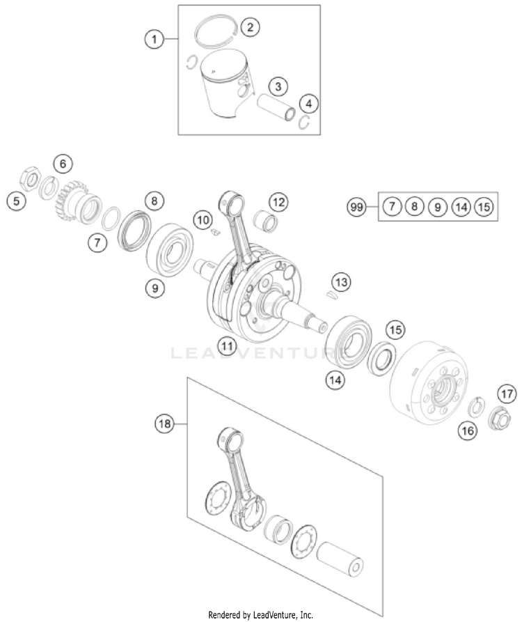 Crankshaft, Piston TC 85 ENGINE - 2026 Schematic