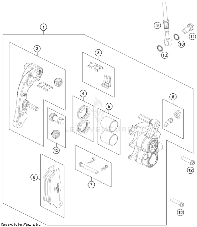 Front Brake Caliper Schematic