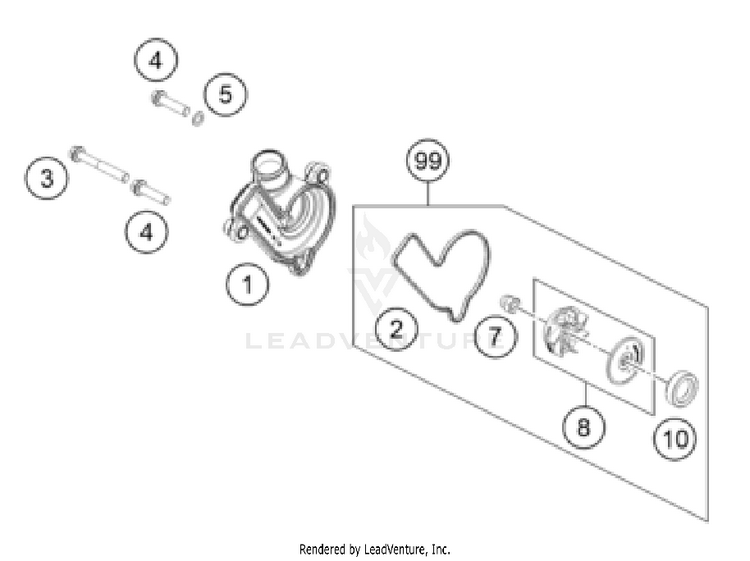 Water Pump FX 350 ENGINE - 2025 Schematic