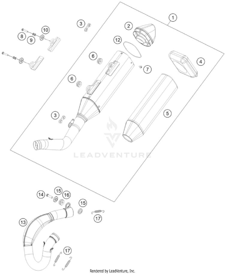 Exhaust System FX 350 CHASSIS - 2025 Schematic