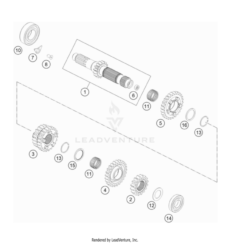 Transmission I - Main Shaft FX 350 Engine - 2022 Schematic