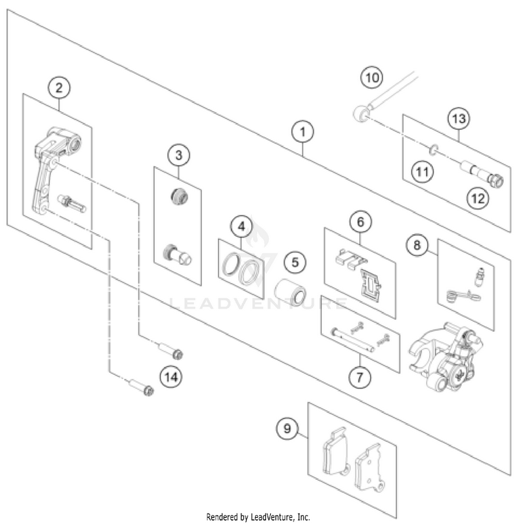 Front Brake Caliper TC 65 CHASSIS - 2026 Schematic